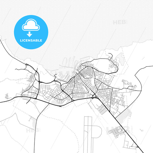 Vector PDF map of Bandırma, Turkey