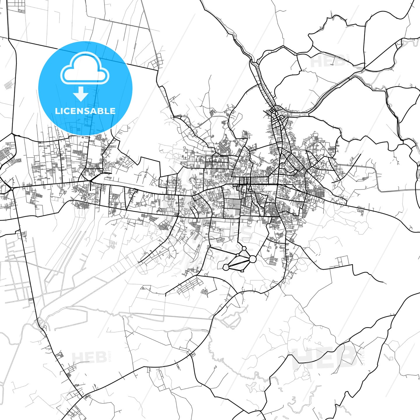 Vector PDF map of Banjarbaru, Indonesia