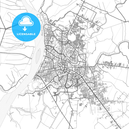 Vector PDF map of Banjarmasin, Indonesia