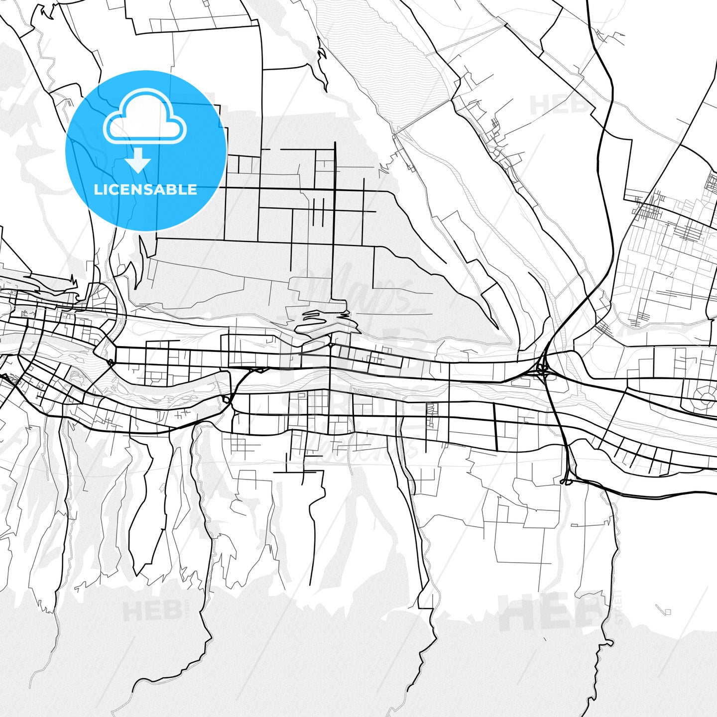 Vector PDF map of Baoji, China