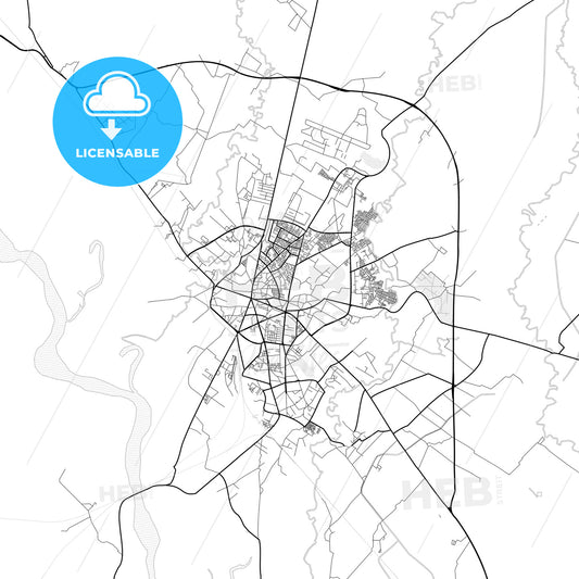 Vector PDF map of Bareilly, India