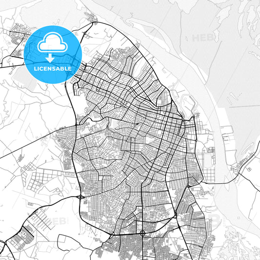 Vector PDF map of Barranquilla, Colombia