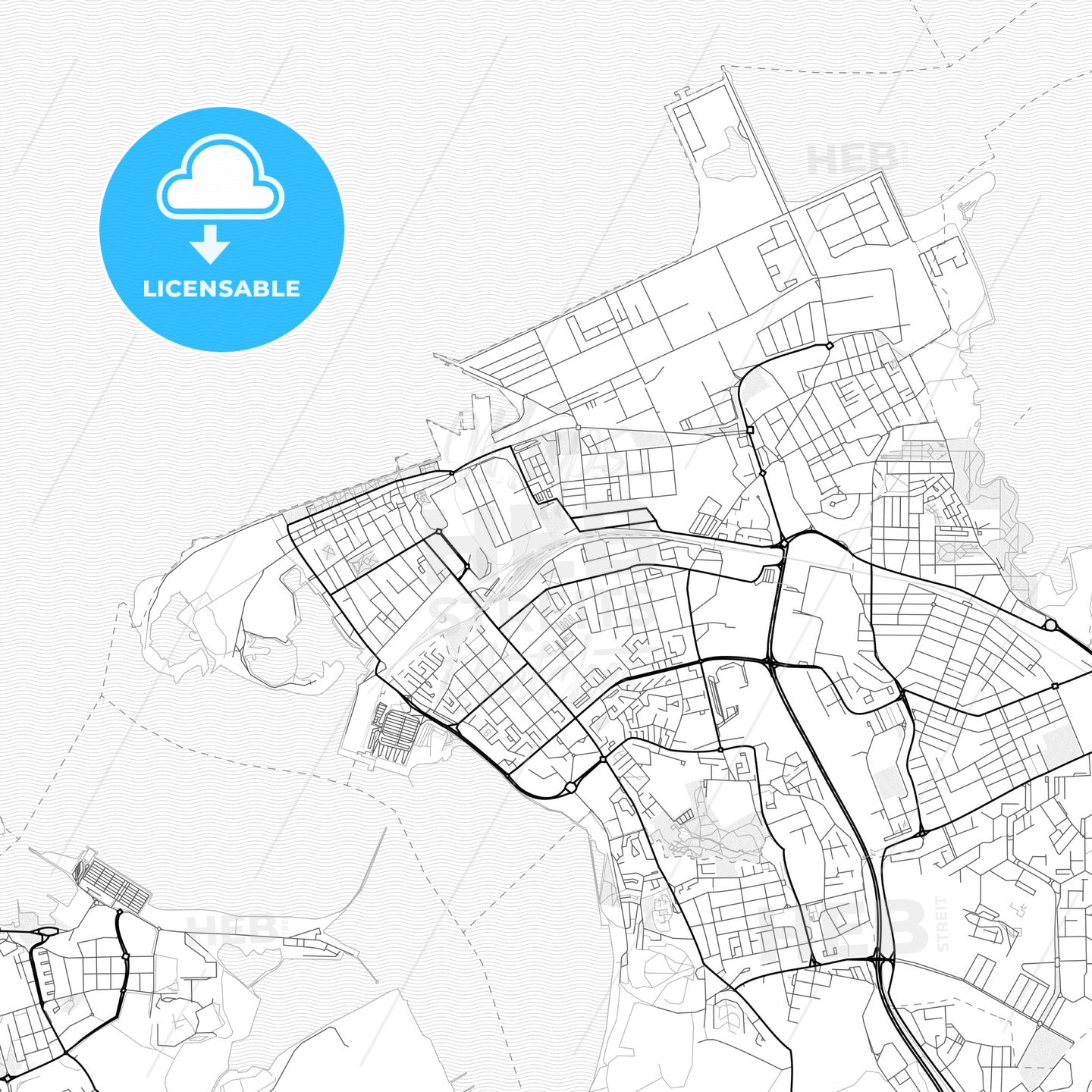 Vector PDF map of Barreiro, Portugal