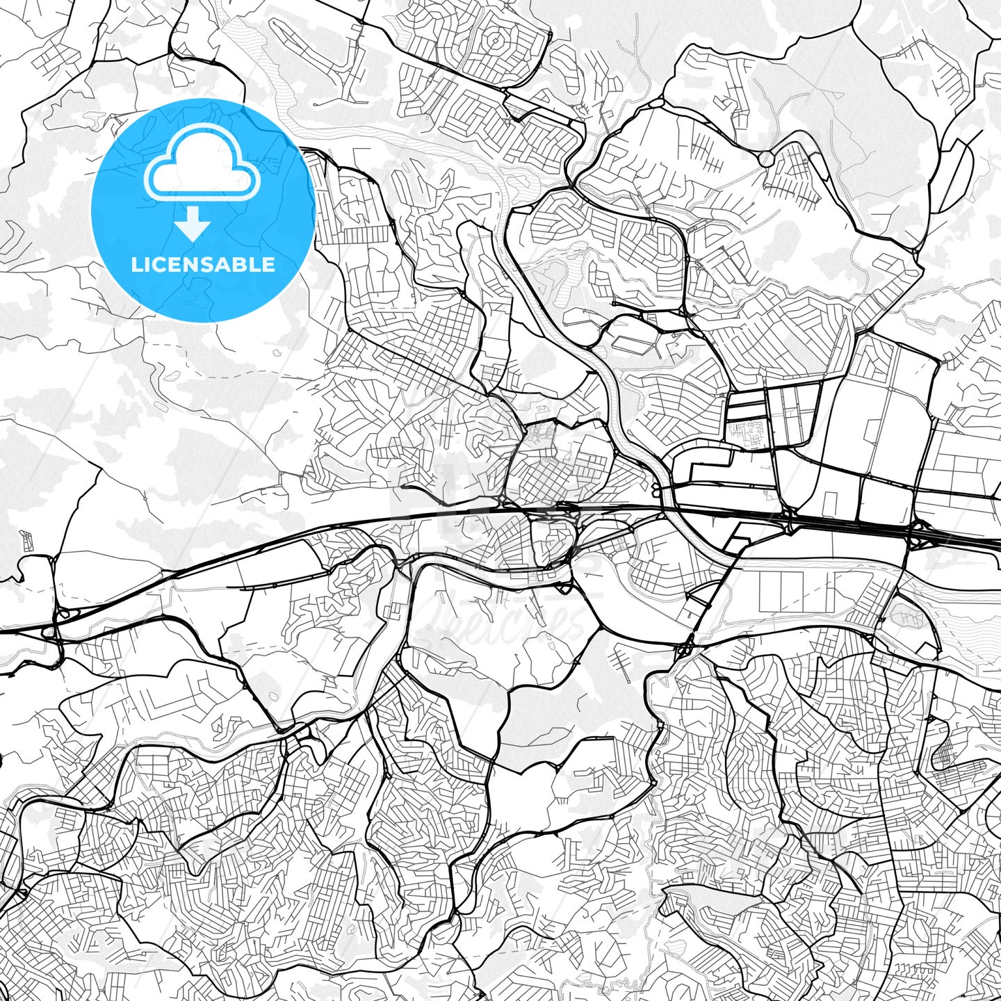 Vector PDF map of Barueri, Brazil