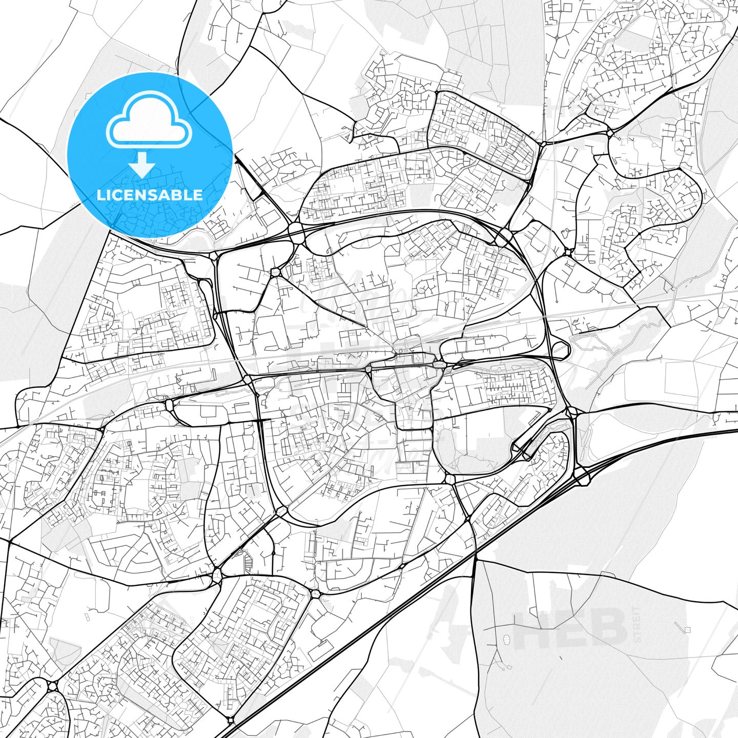 Vector PDF map of Basingstoke, England