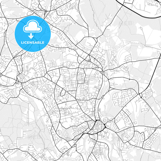 Vector PDF map of Batley, England