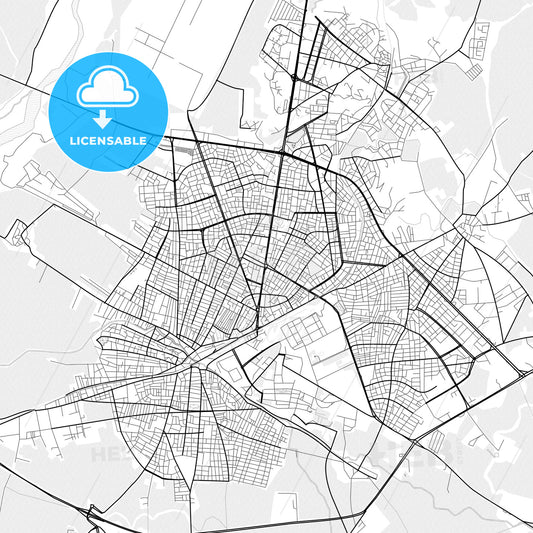 Vector PDF map of Batman, Turkey