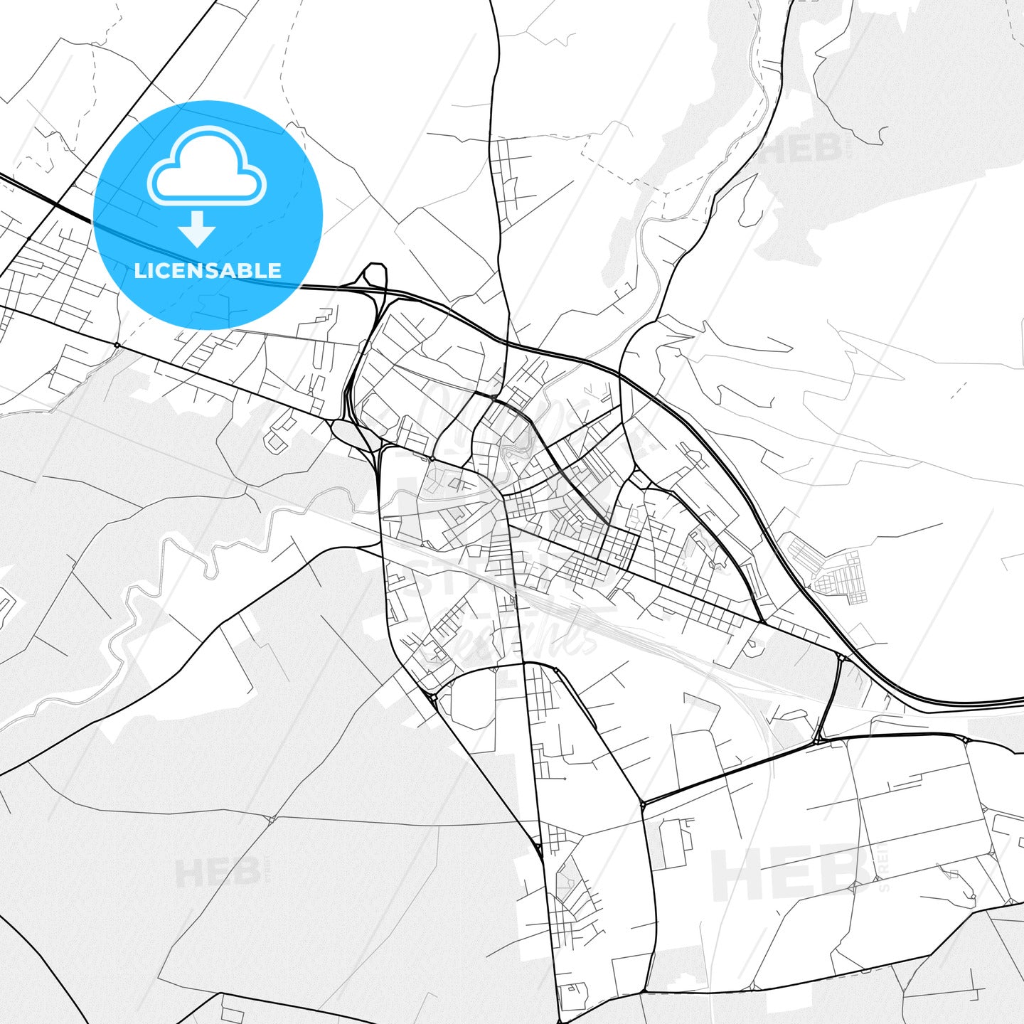 Vector PDF map of Battipaglia, Italy