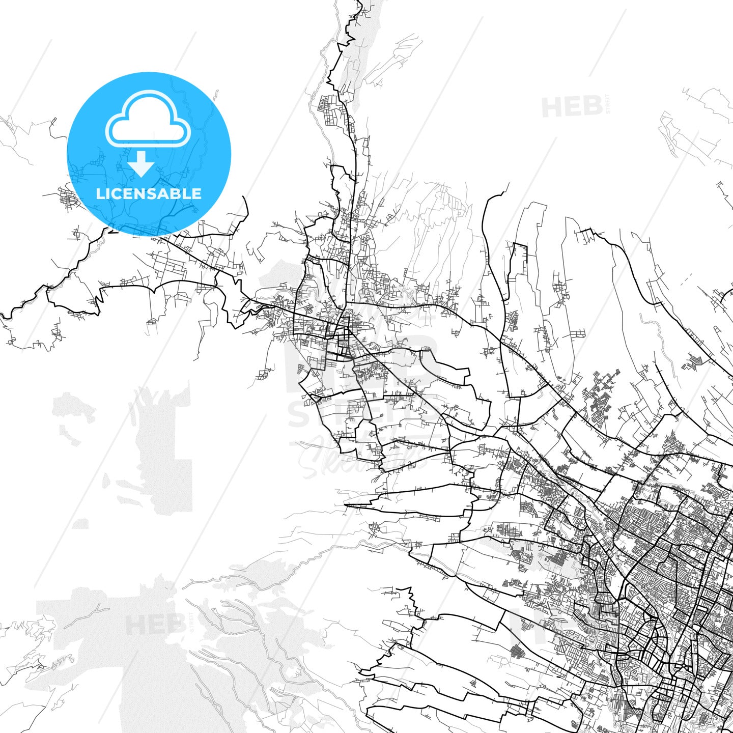 Vector PDF map of Batu, Indonesia