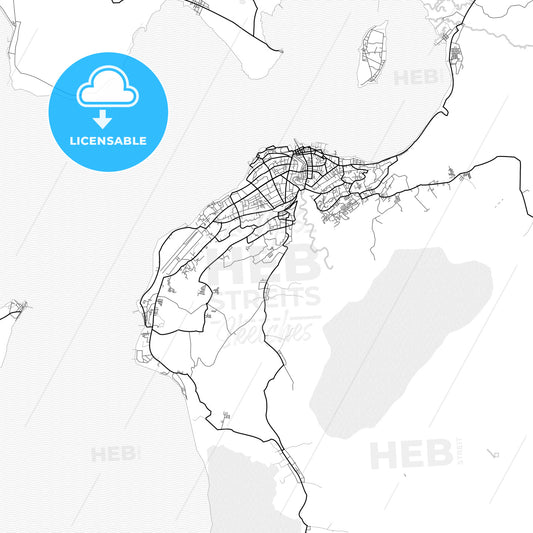 Vector PDF map of Baubau, Indonesia