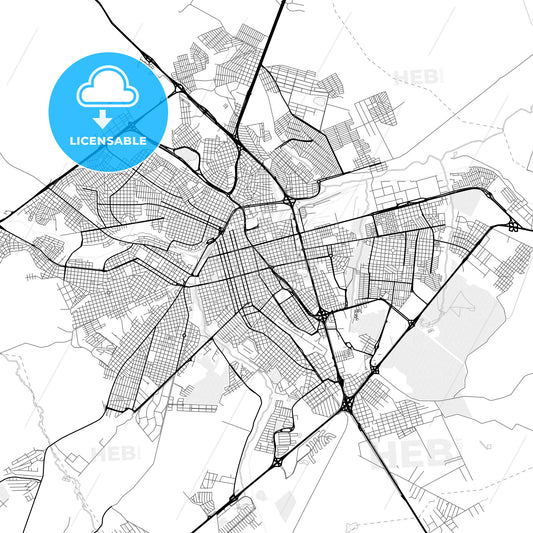 Vector PDF map of Bauru, Brazil