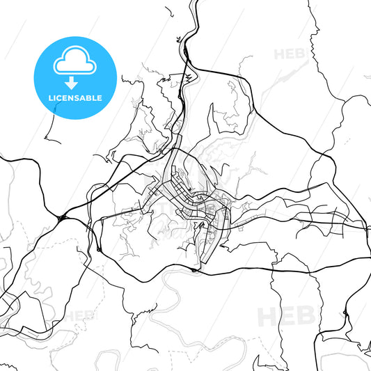 Vector PDF map of Bazhong, China