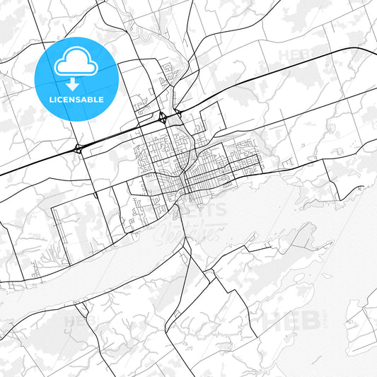 Vector PDF map of Belleville, Canada