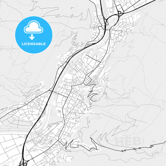 Vector PDF map of Bellinzona, Switzerland