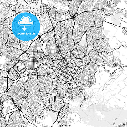 Vector PDF map of Belo Horizonte, Brazil