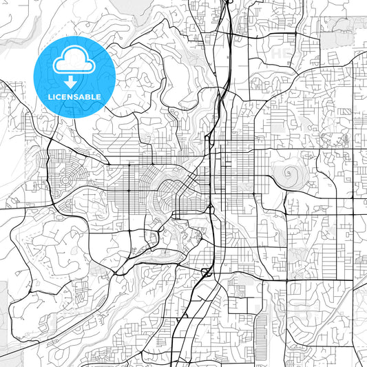 Vector PDF map of Bend, Oregon, United States