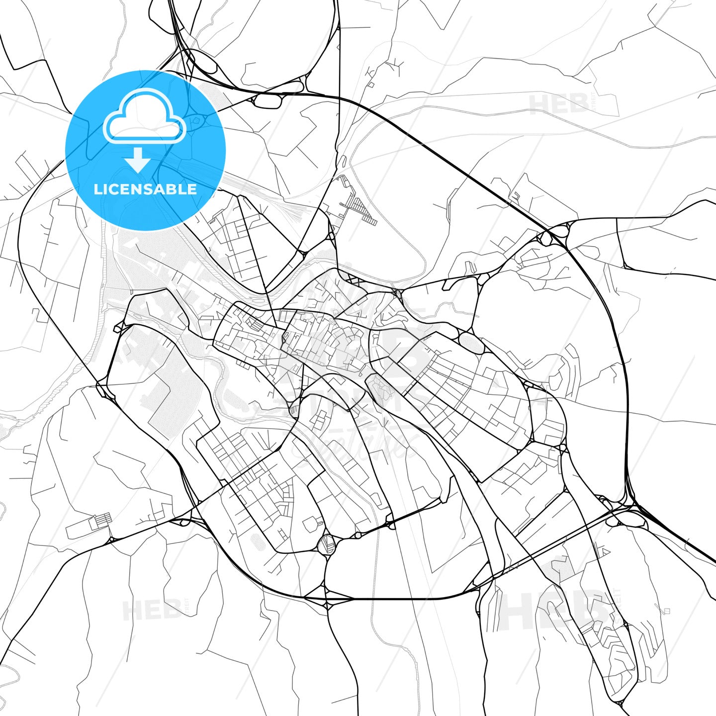 Vector PDF map of Benevento, Italy