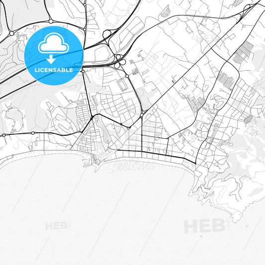 Vector PDF map of Benidorm, Spain