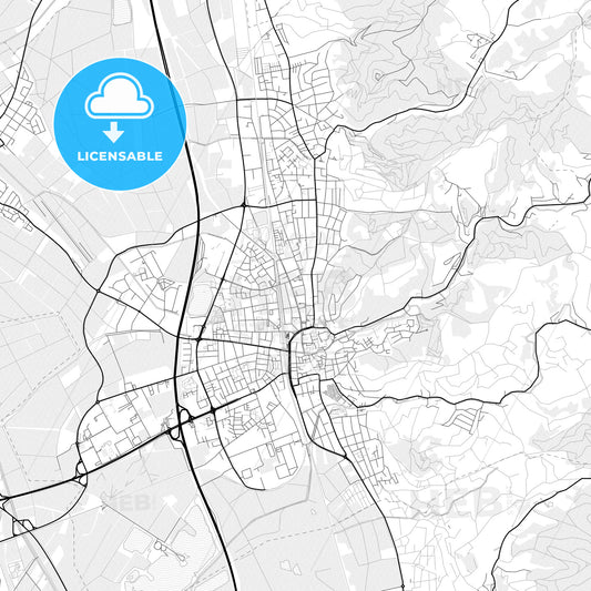 Vector PDF map of Bensheim, Germany