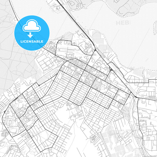 Vector PDF map of Berdsk, Russia