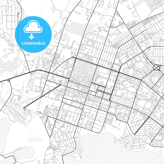 Vector PDF map of Berezniki, Russia