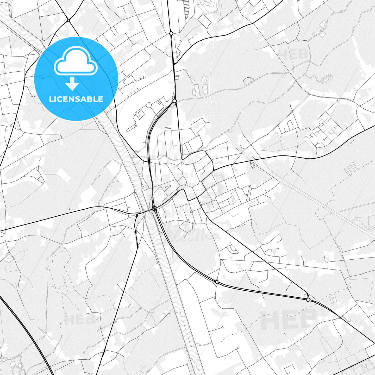 Vector PDF map of Beringen, Belgium