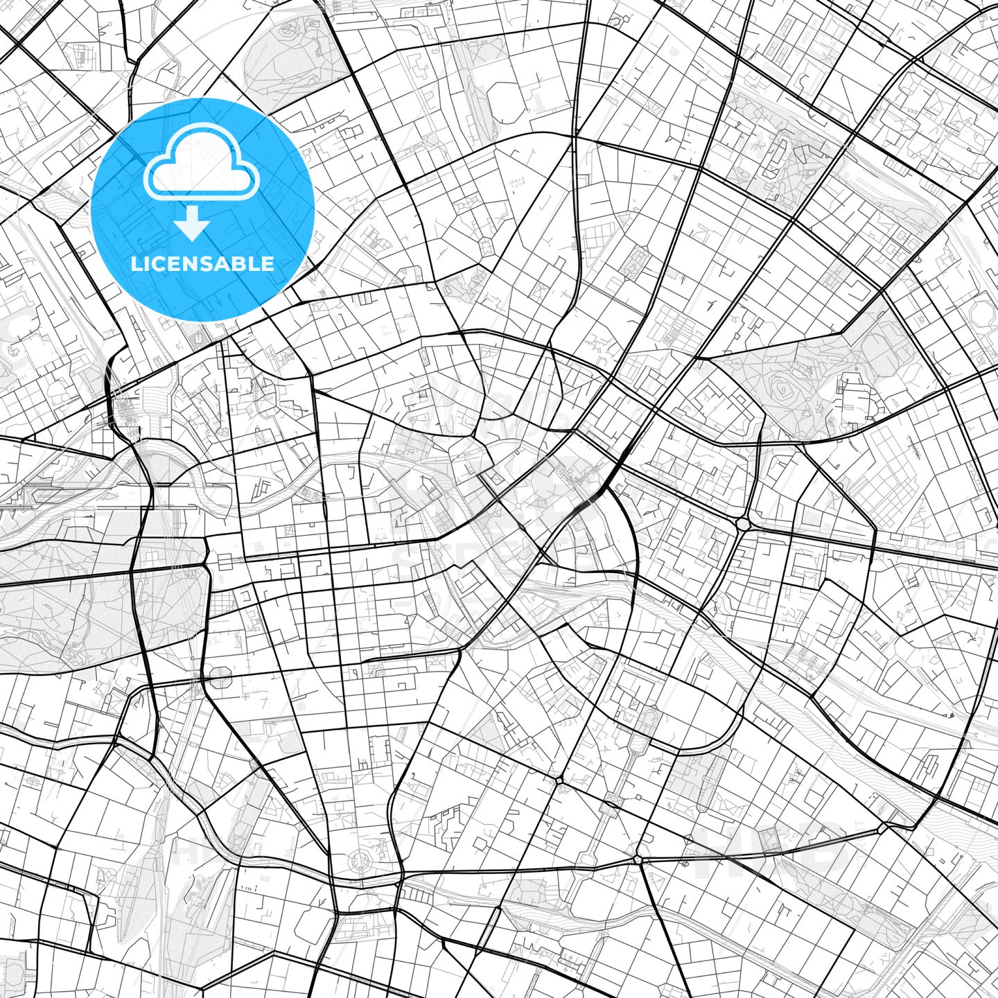 Vector PDF map of Berlin, Germany