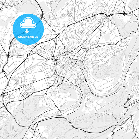 Vector PDF map of Besançon, France