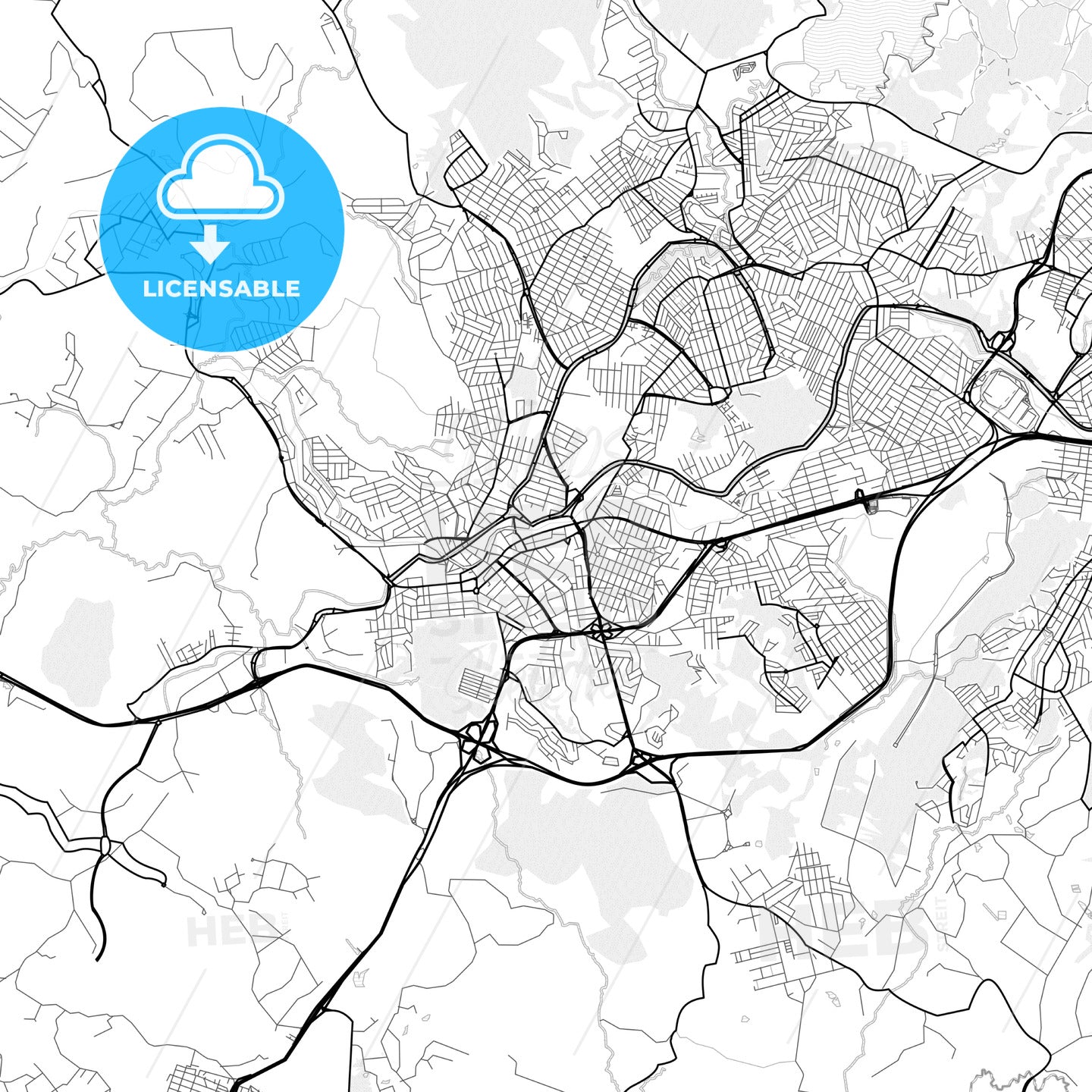 Vector PDF map of Betim, Brazil