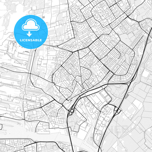 Vector PDF map of Beverwijk, Netherlands