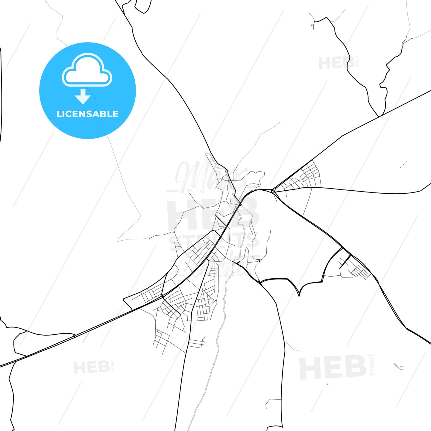 Vector PDF map of Beypazarı, Turkey