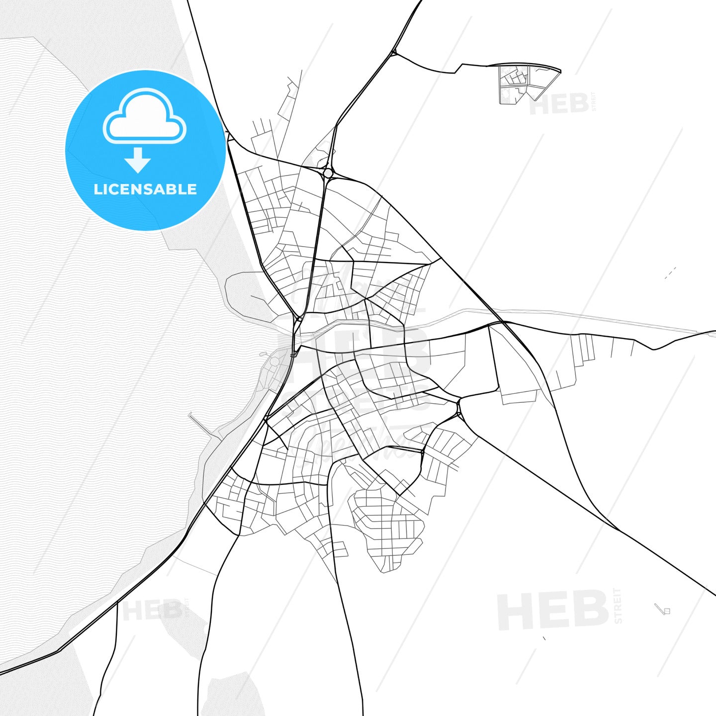 Vector PDF map of Beyşehir, Turkey