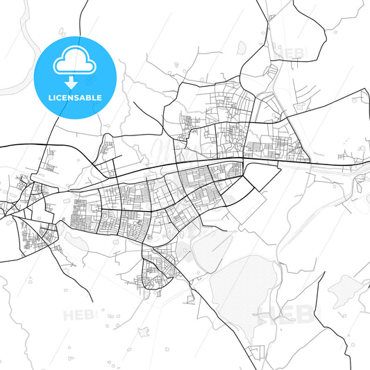 Vector PDF map of Bhilai, India