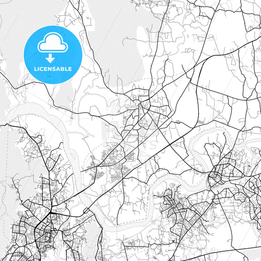 Vector PDF map of Bhiwandi, India