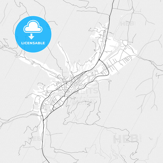 Vector PDF map of Bijelo Polje, Montenegro