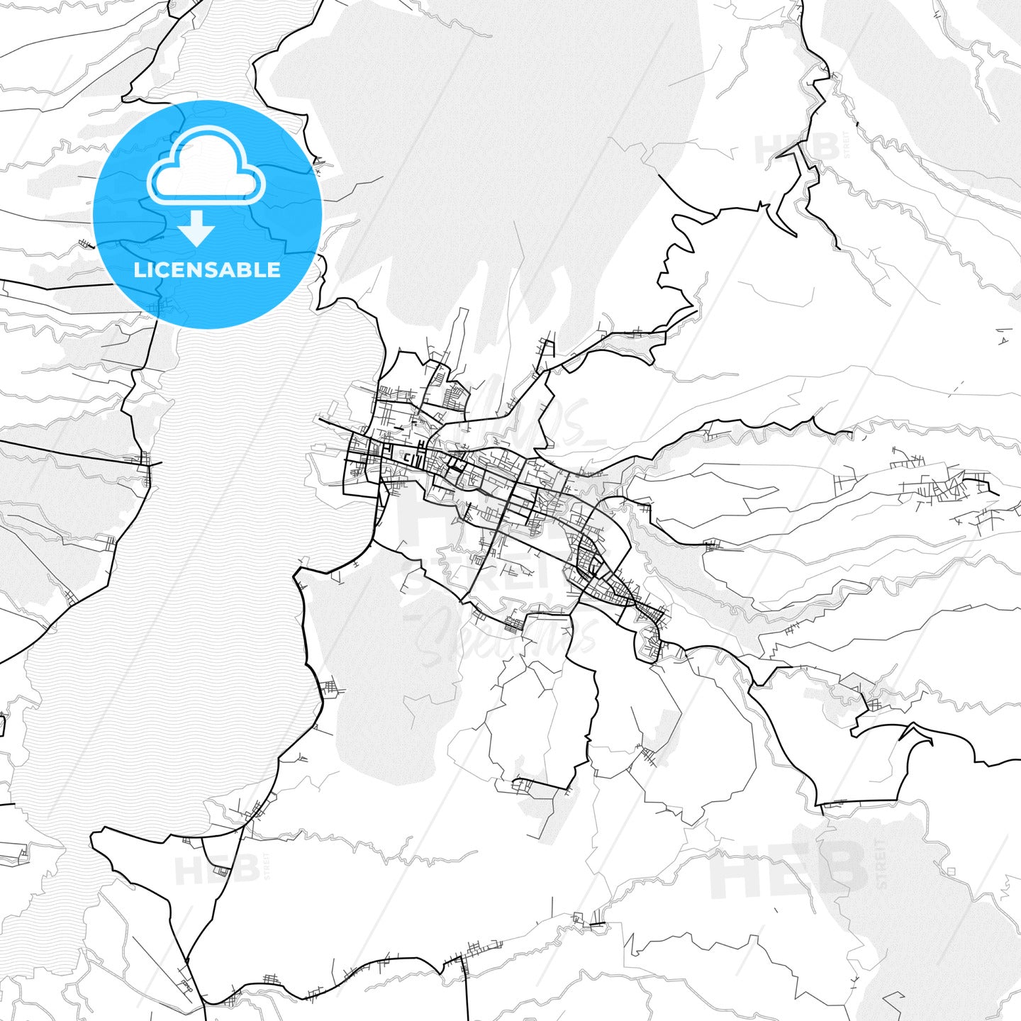 Vector PDF map of Bima, Indonesia