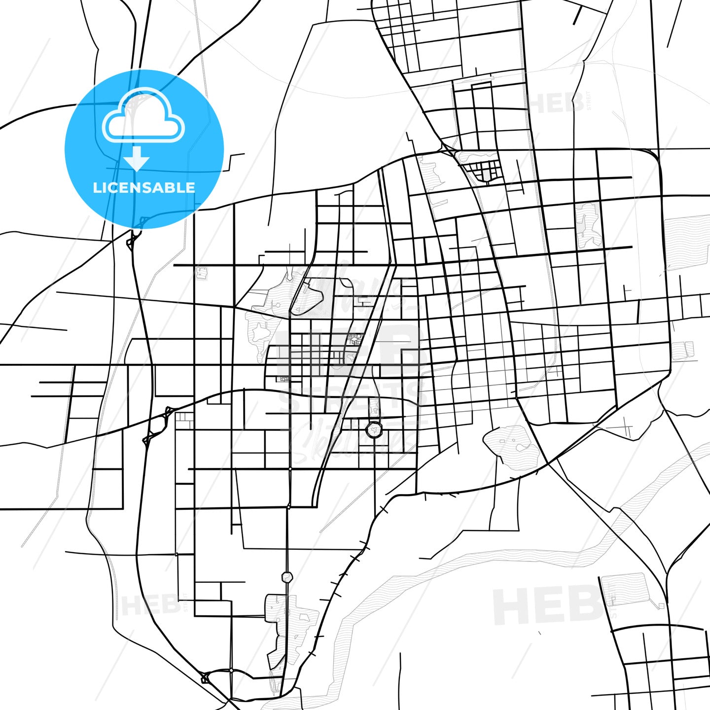 Vector PDF map of Binzhou, China
