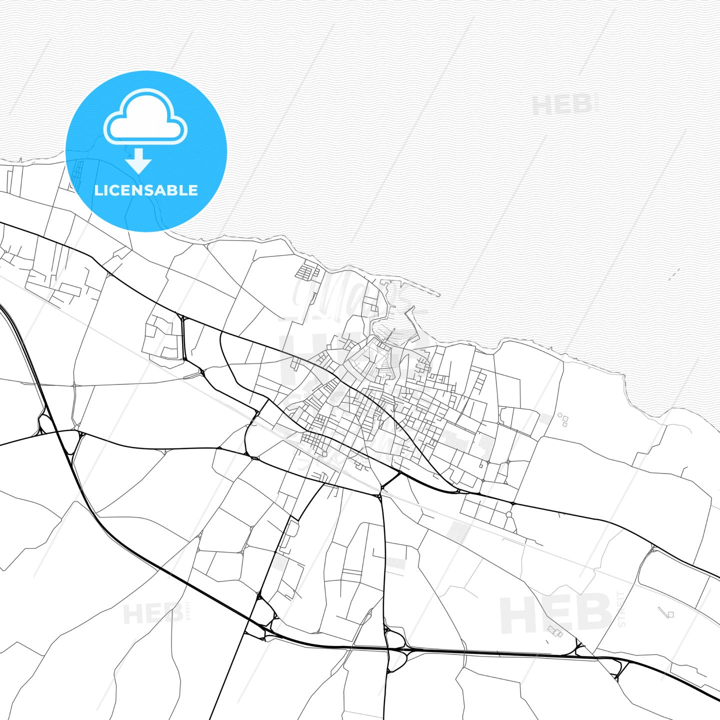 Vector PDF map of Bisceglie, Italy