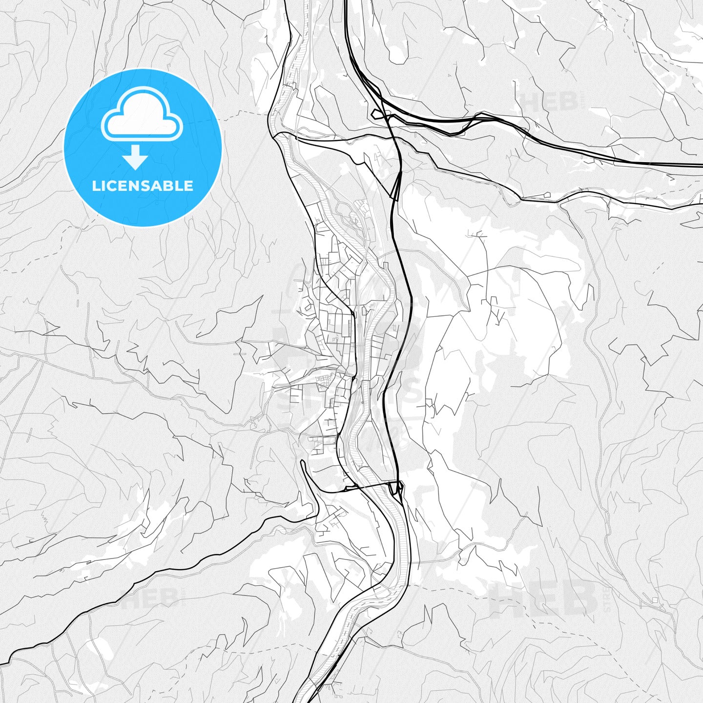 Vector PDF map of Bischofshofen, Austria