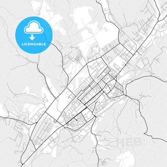 Vector PDF map of Bistrița, Romania