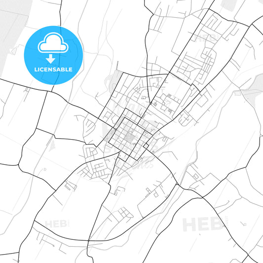 Vector PDF map of Bjelovar, Croatia