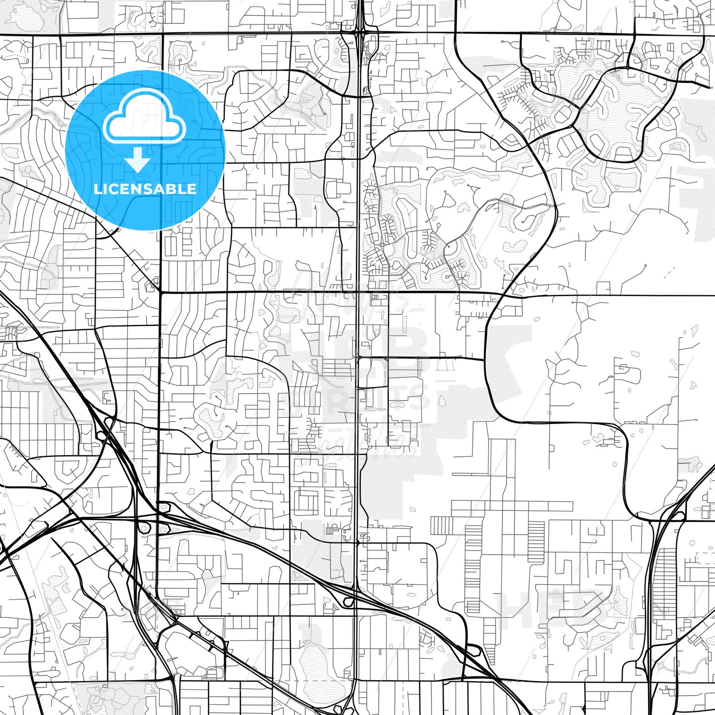Vector PDF map of Blaine, Minnesota, United States