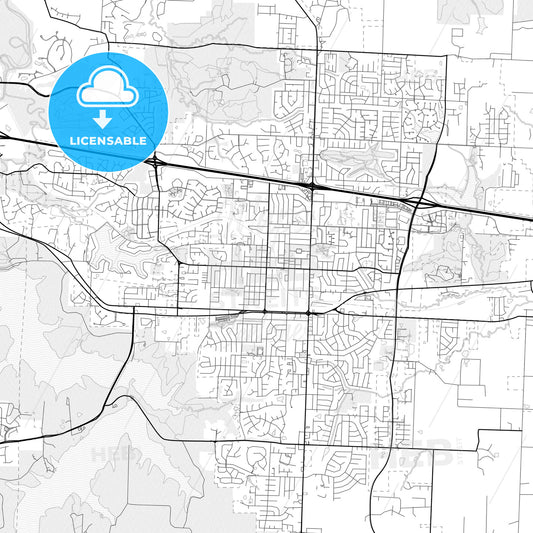 Vector PDF map of Blue Springs, Missouri, United States