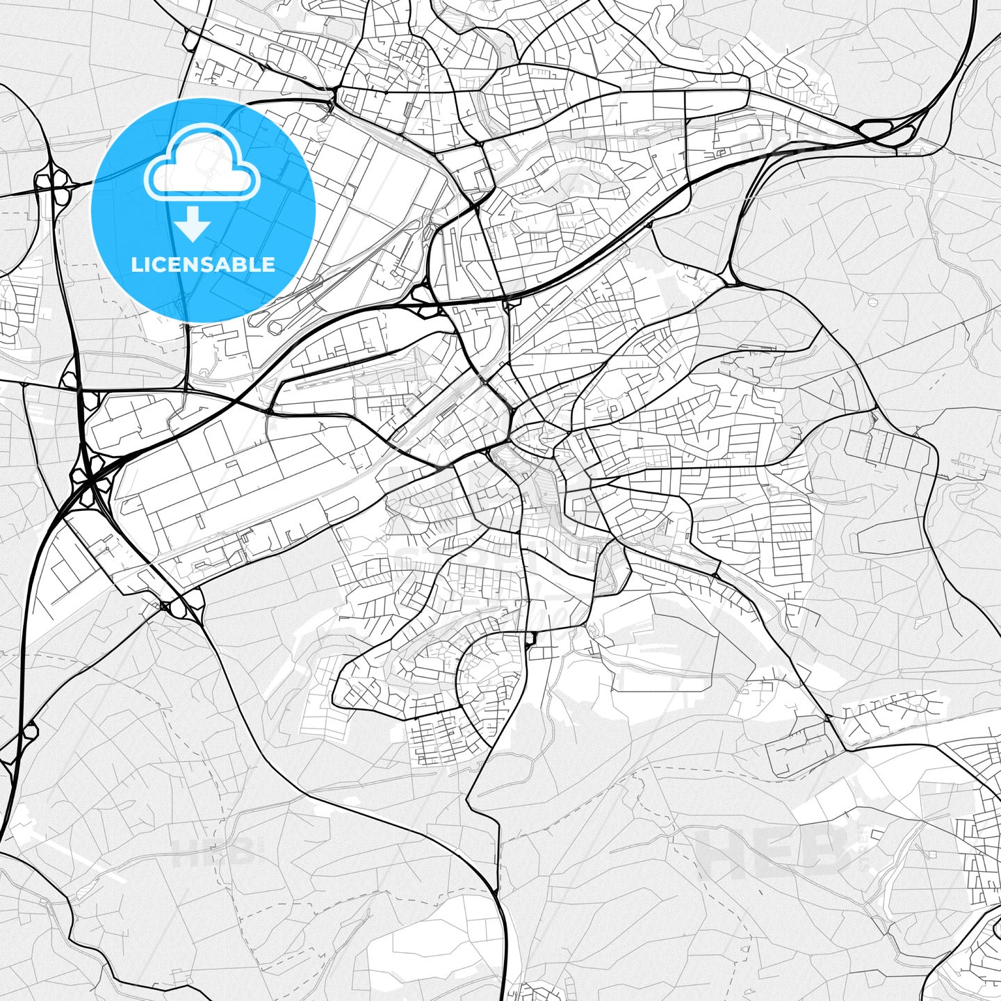 Vector PDF map of Boblingen, Germany