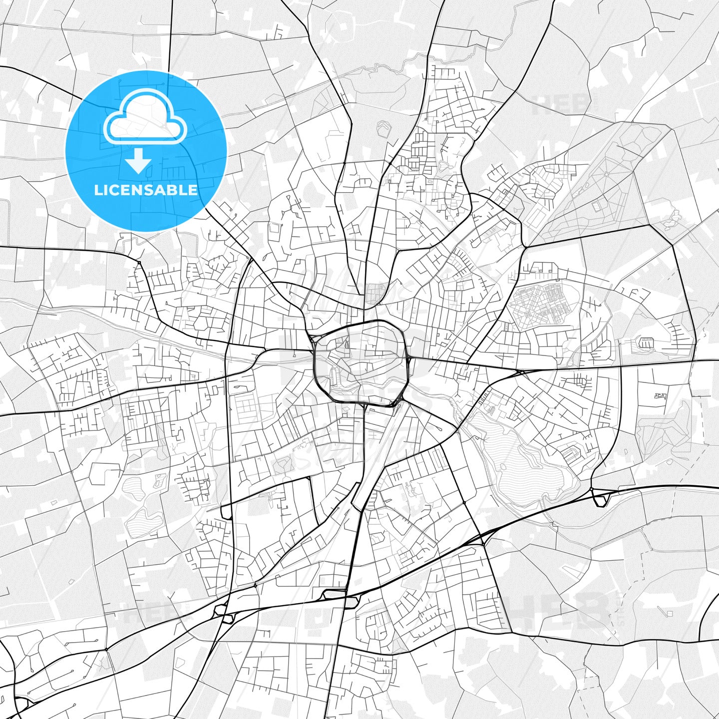 Vector PDF map of Bocholt, Germany