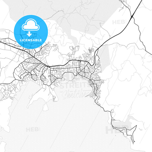 Vector PDF map of Bodrum, Turkey