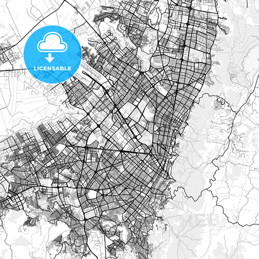 Vector PDF map of Bogota, Colombia