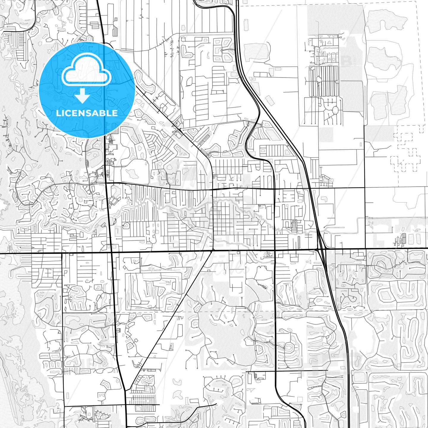 Vector PDF map of Bonita Springs, Florida, United States