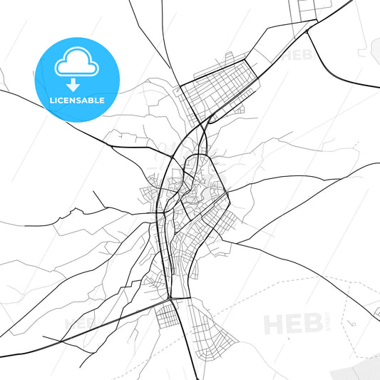 Vector PDF map of Bor, Turkey