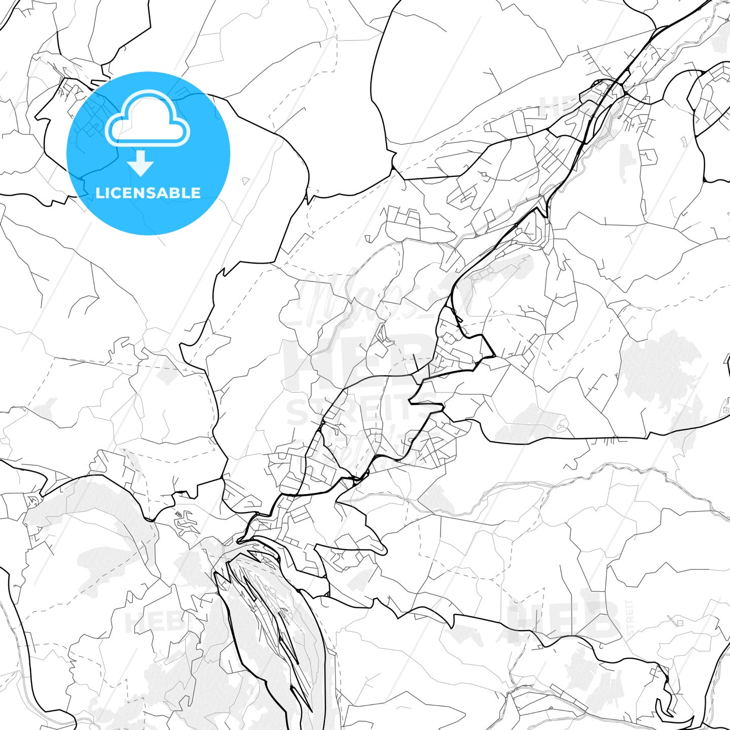 Vector PDF map of Borgo Maggiore, San Marino